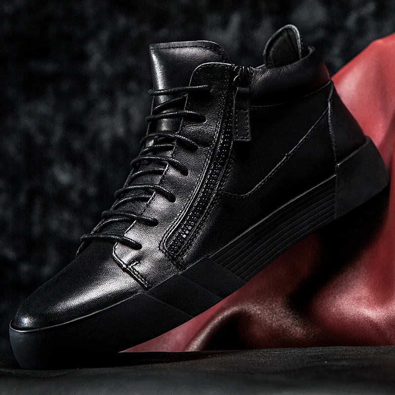 Зимние меховые кожаные кроссовки, мужская Роскошная обувь, Мужская Дизайнерская черная обувь, Мужская модная обувь, обувь на Плоском Каблуке с замком-молнией, слипоны, повседневные кроссовки