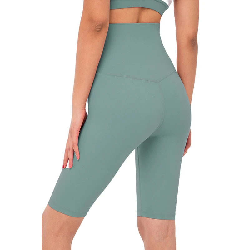 

SEBOWEL High Waist Slimming Peach Hip Yoga Five Point Pants Shorts Solid Color Feminino Pantalones Cortos Mujer Running Shorts L