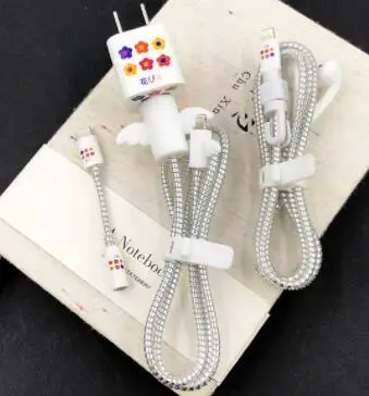 5 Cue мультфильм защита для usb-кабеля Набор для Iphone X XS XR спиральный кабель Стикеры для намотки протектор для наушников Шнур для Iphone 8 8plus - Цвет: 5