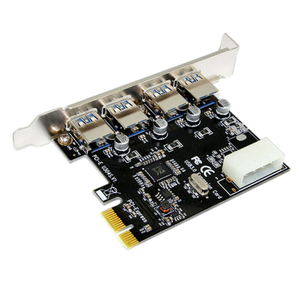 

PCI-E к USB-адаптеру, 4 порта, PCI-E к USB 3,0, Расширительная карта концентратора с CD-драйвером, компьютерные аксессуары