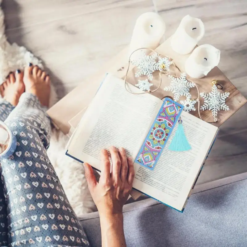 Кожаная Закладка книжка сделай сам в форме особой алмазной живописи кисточка