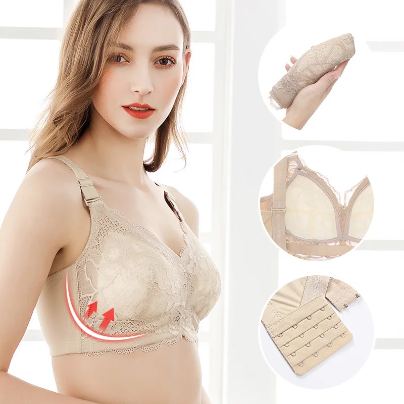 

Black Red Big Size Women Bra Solid Lace Hollow Out Soutien Gorge Underwear Sexy Ultrathin Transparent Brassiere B C D E Cup