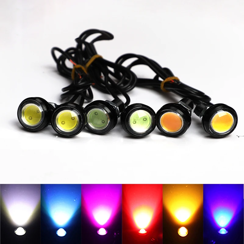 23/18 MM Car Eagle Eye DRL Led Daytime Running Lights LED 12V Backup Reversing Parking Signal Automobiles Lamps DRL Car styling