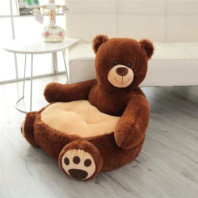 dark brown bear Мягкая панда, плюшевый медведь, детское плюшевое кресло, мультяшное животное, Защитные Руки, диван для младенцев, мягкий детский диван, детский подарок на день рождения - Цвет: dark brown bear