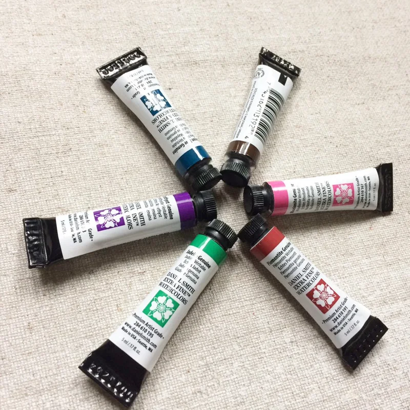

Original American Daniel Smith Watercolor Paint Water Color Mineral Basic 5ml *6colors Aquarela Painting Supplies