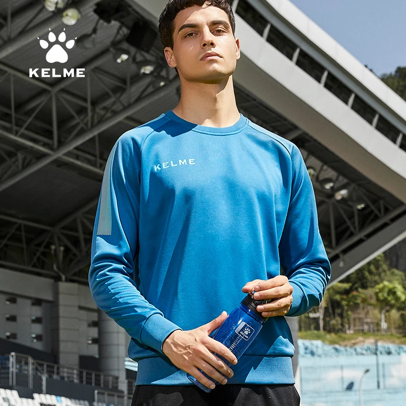 Мужская футбольная толстовка с круглым вырезом KELME пуловер длинными рукавами для