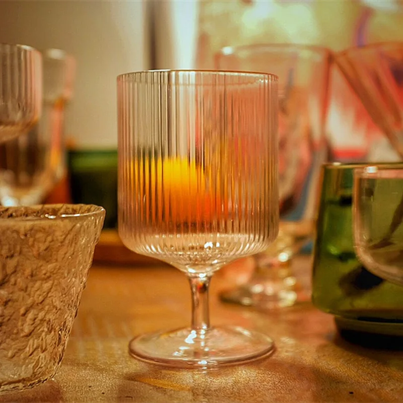 280 мл Европейский стиль Ins Вертикальная полосатая десертная чашка бар десерт