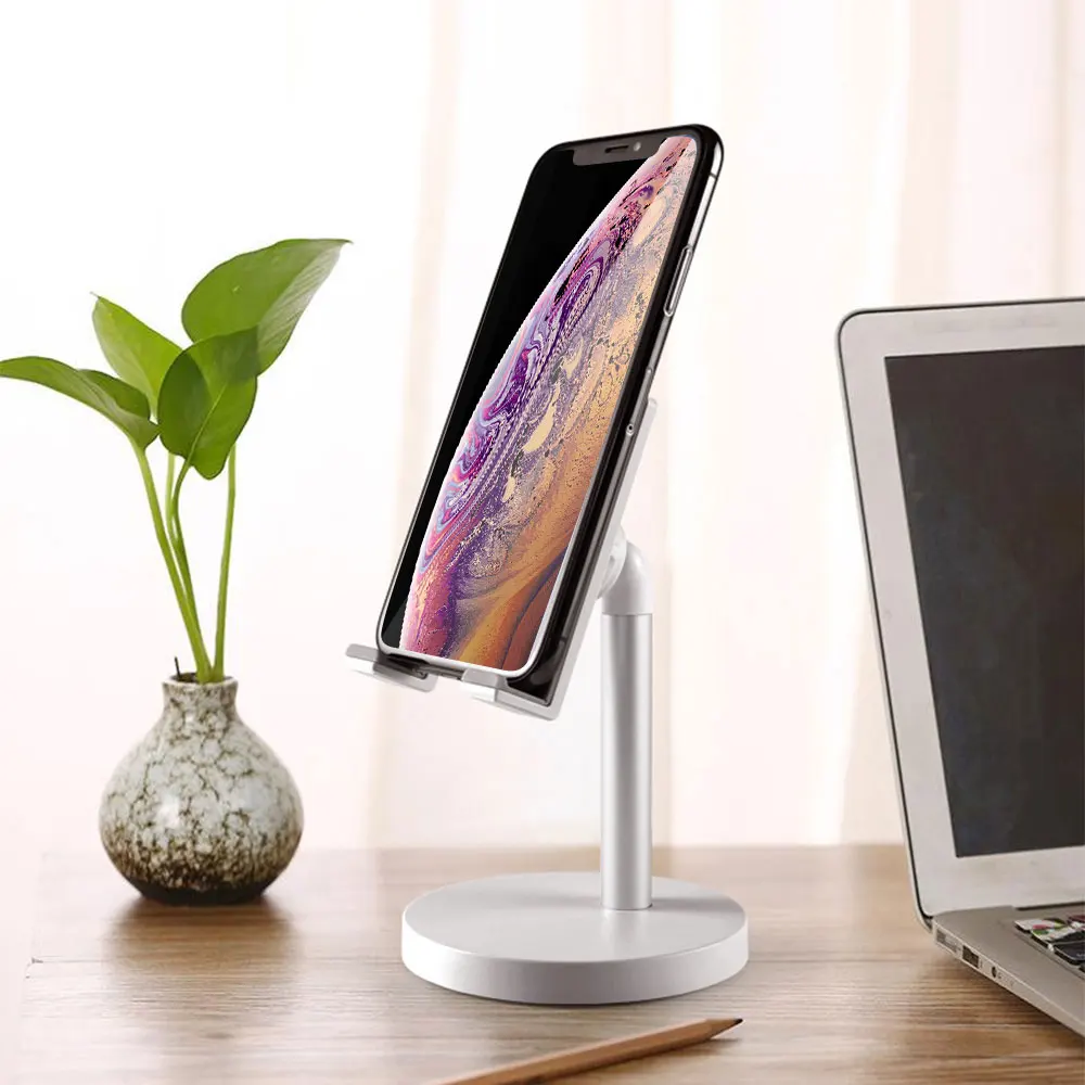 

For iPhone 12 Pro Mobile Phone Holder Universal Support Desktop Tablet Metal Stand Adjustable Desk Cell Phone Holder For iPad