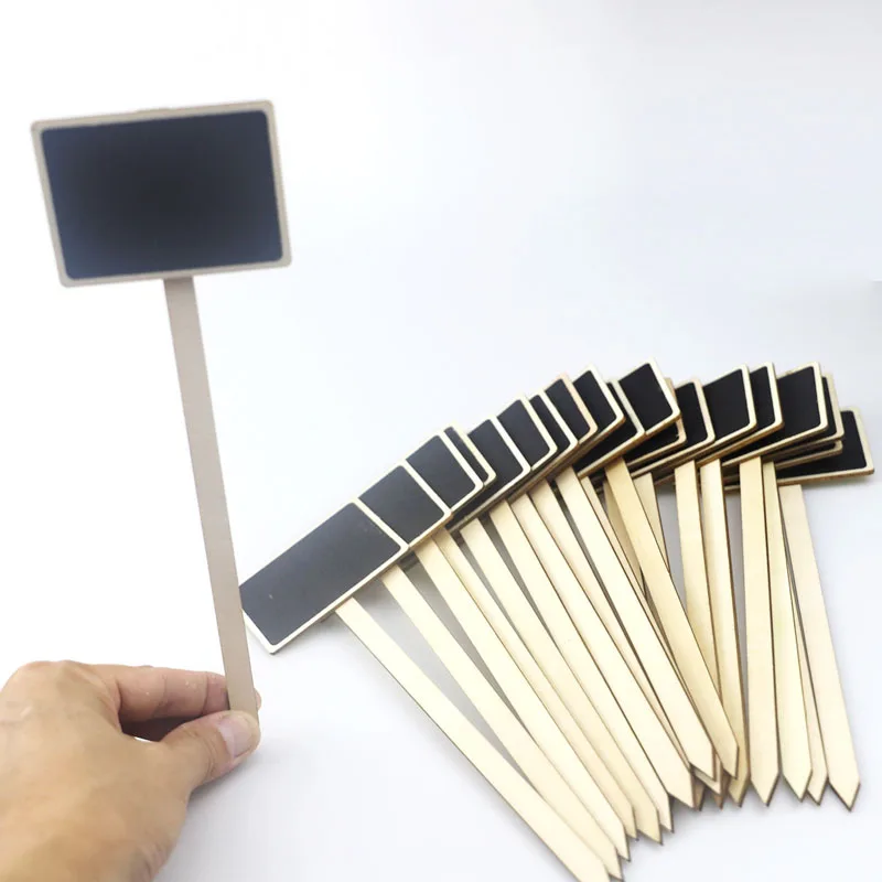 

Small Mini Wooden Chalkboard Blackboard Plant Markers Creative Decorative Garden Flowers Plants Pot Tags Wholesale