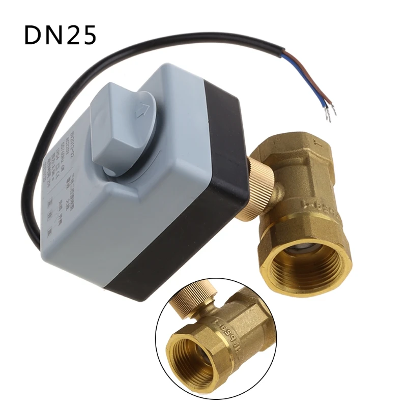 Электрический привод AC220V DN15 DN20 DN25 2 проводный 3 латунный моторизованный шаровой