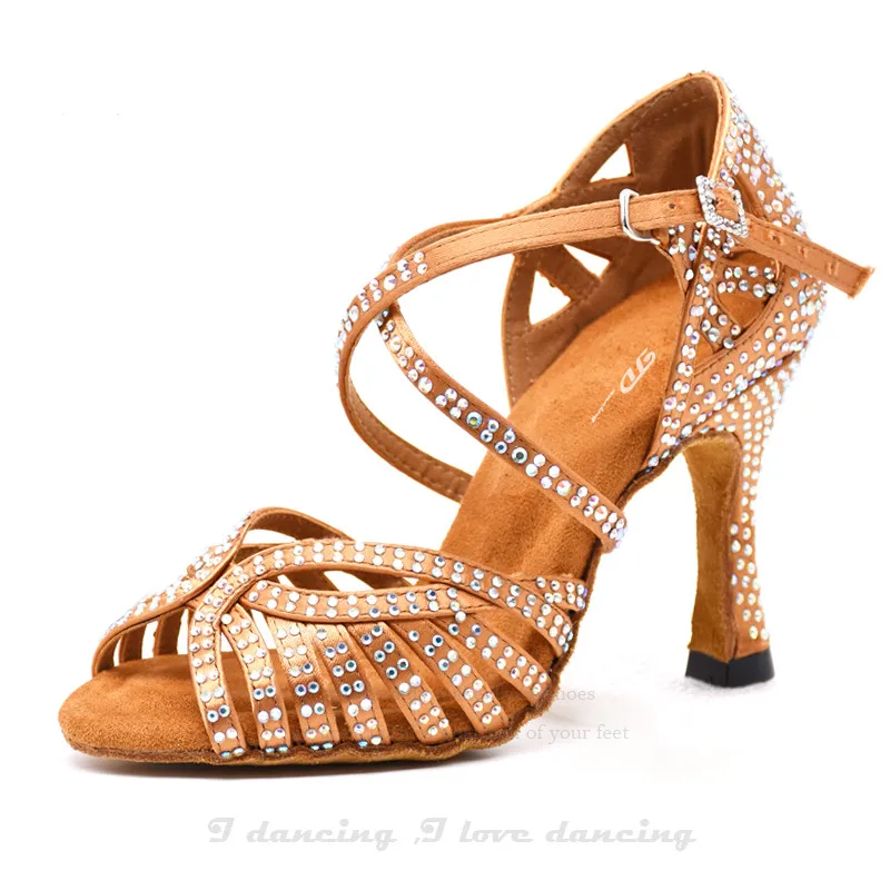 

Latin Dance Shoes Ballroom Dance Shoes Women Shoes Puma Shoes Women Bronze Cuban Heel Soft Outsole IDancing