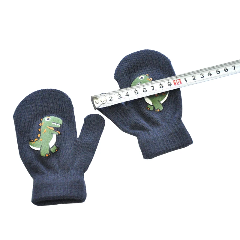 Winter Warm Gloves for Children 1-5years 6colors Thickened Kids Baby Mittens Outdoor Sports Warm Gloves Cute Dinosaur Cartoon