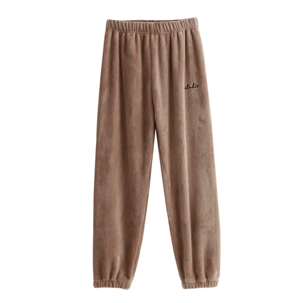 Модные женские осенние одноцветные фланелевые повседневные длинные пижамные