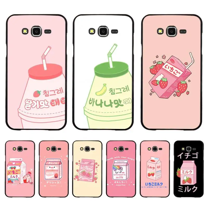 

Kawaii Japanese Strawberry Milk Phone Case For Samsung Galaxy J4plus J6 J5 J72016 J7prime for J7Core J6plus