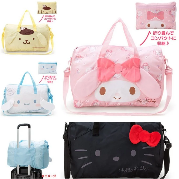 Sanrioed Kittyed Cinnamorolled Handbag Cute Folding Duffel Waterproof Messenger Bag Trolley Travel Large Capacity Storage | Дом и сад