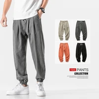 2021 mens new pants nine points harlan sports pants summer korean version of the trend of casual plus fat plus size trousers