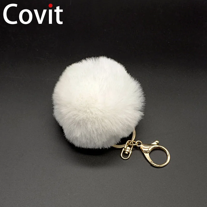 Пушистый помпон мех мяч брелок для женщин искусственный из меха кролика