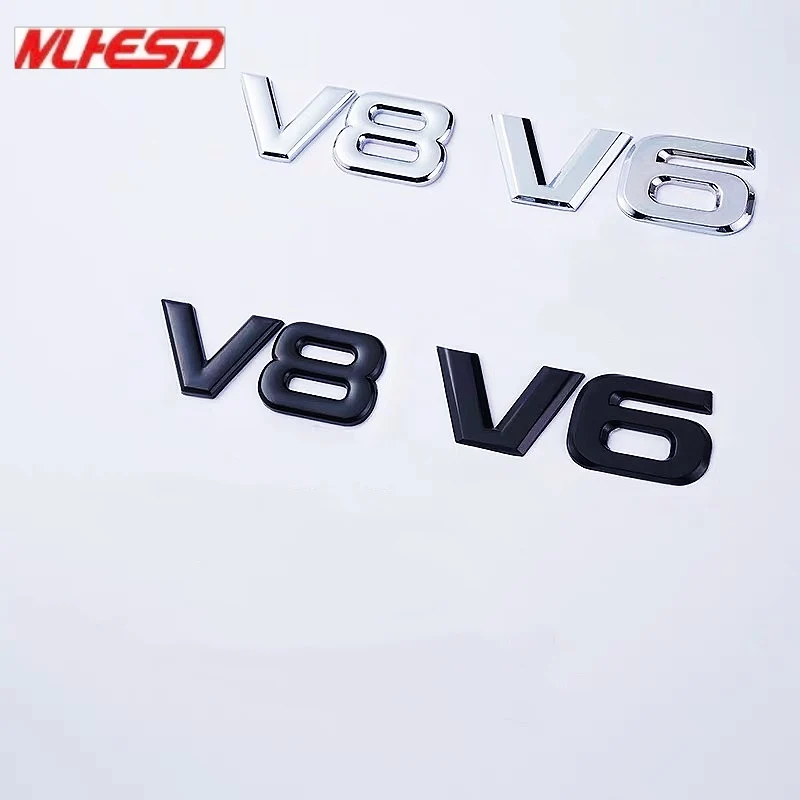 MLHESD Автомобильная хромированная металлическая распродажа логотип V6 V8 3D