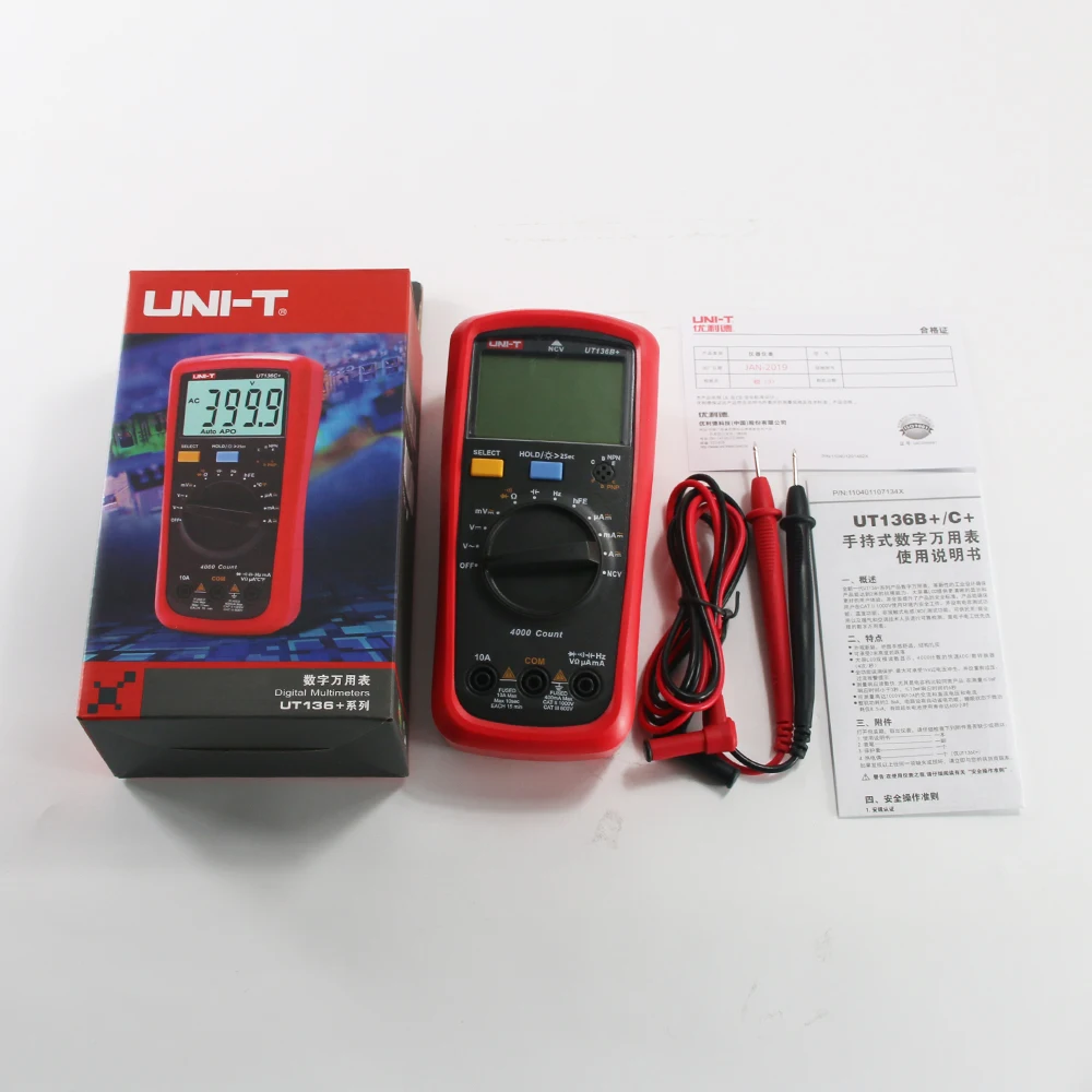 UNI T UT136B + UT136C Авто Диапазон Мини Портативный цифровой мультиметр переменного тока
