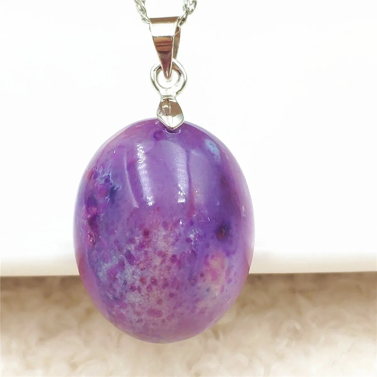 

Natural Purple Sugilite South Africa Pendant 22x18x11mm Oval Sugilite Women Men Reiki Stone Fashion Necklace AAAAA