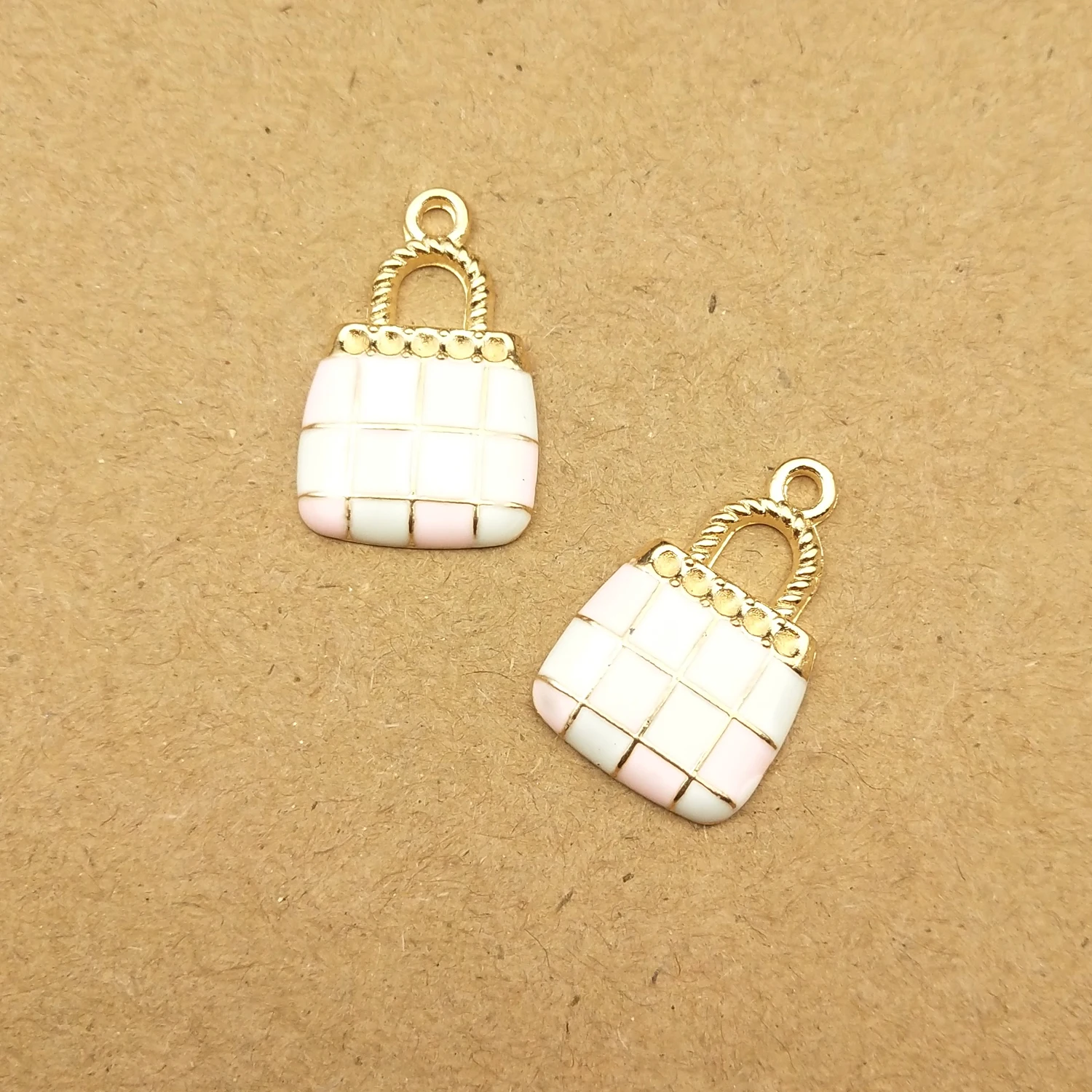 10 шт./лот 13x21 мм Женская сумочка форма амулеты эмаль Шарм для изготовления