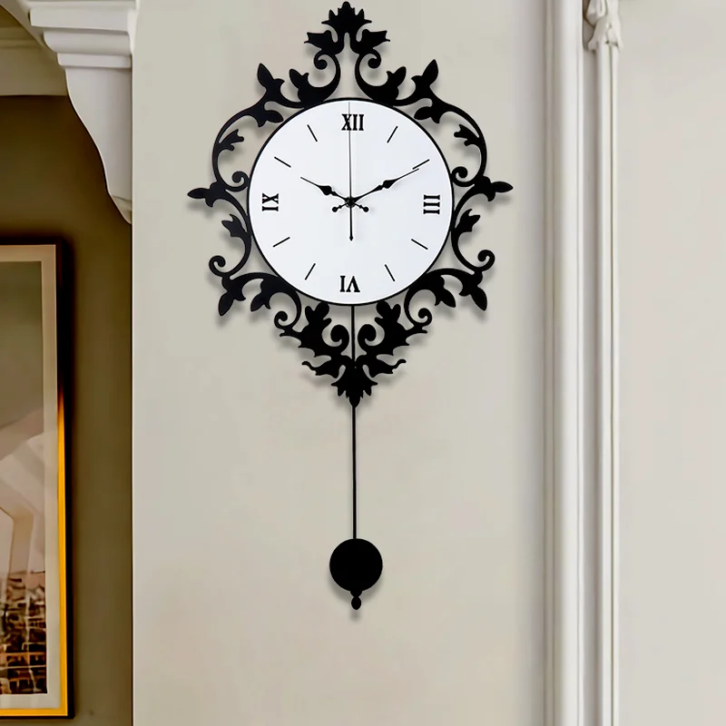 

Clocks Wall Home Decor Living Room Wall Clock Mechanism with Pendulum Modern Design Nordic Decorative Silent Clock Reloj Pared