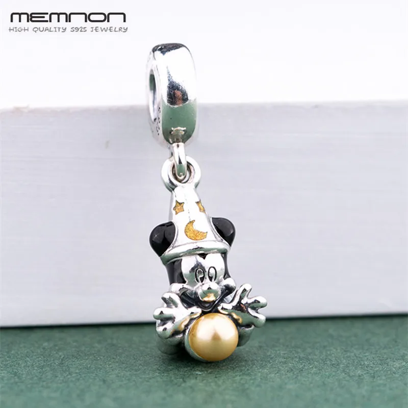 Memnon шармы из мультфильма 925 серебро подвеска с мышкой подходят Бусы Браслеты DIY