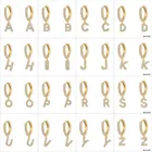 Серьги-кольца WEIMANJINGDIAN, 1 пара, с фианитами, с инициалами алфавита