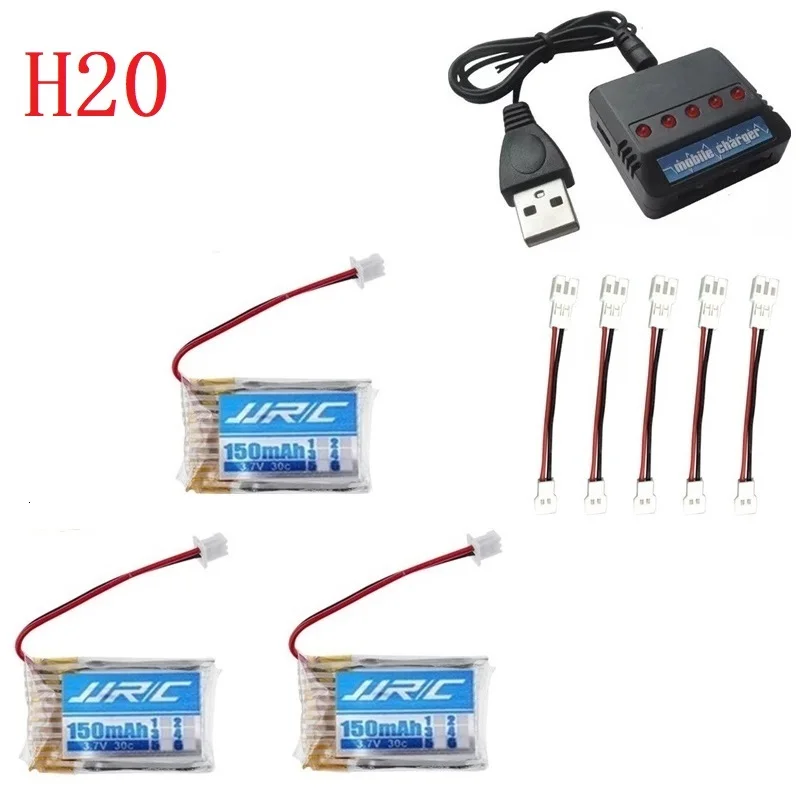 Фиолетовый JJRC H20 Батарея 3,7 V 150 мАч для JJRC H20 Syma S8 M67 U839 Квадрокоптер с дистанционным управлением Запчасти 3,7 V Lipo Батарея+ 6-луночное 3,7 v зарядное устройство - Цвет: Фиолетовый