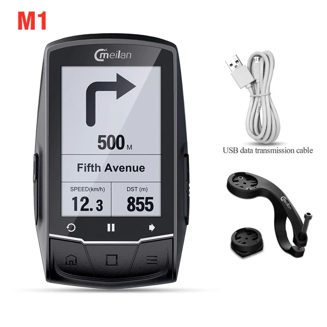 Meilan GPS для велосипеда, компьютер, грудь, монитор сердечного ритма, беспроводной датчик скорости/Каденции, велосипедный Спидометр 4,0 Bluetooth ANT одометр - Цвет: M1
