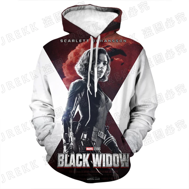 Толстовка Черная Вдова для мужчин и женщин модные худи с 3D принтом свитшоты