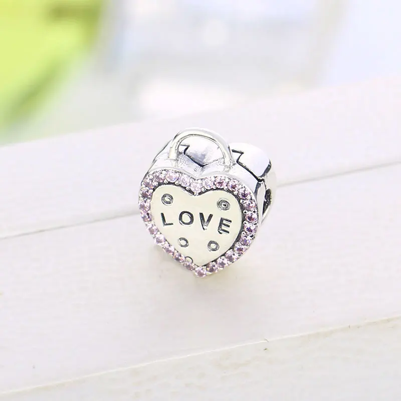 Женские серебряные часы в форме сердца розовые циркониевые бусины зажимы для