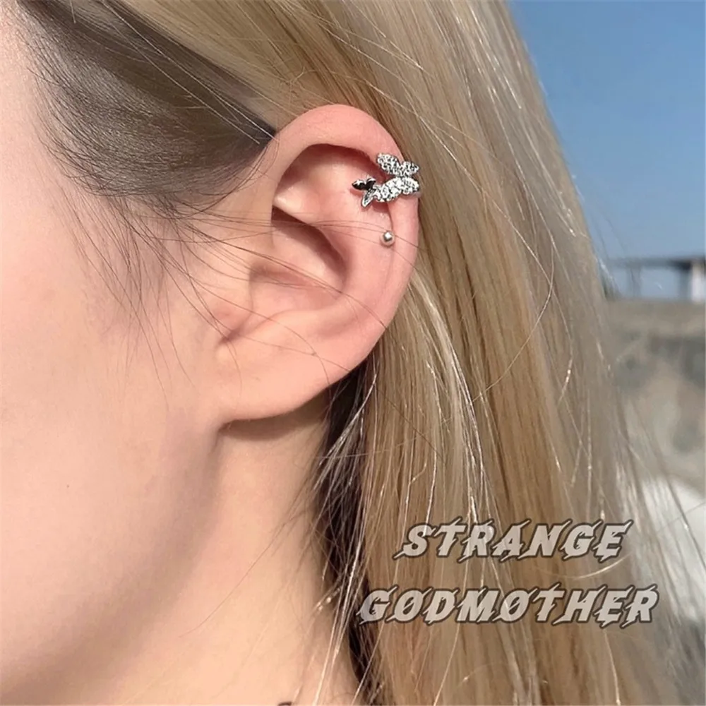 MLING 1 шт. Винтажные серьги-бабочки из золотого сплава с кристаллами | Украшения и