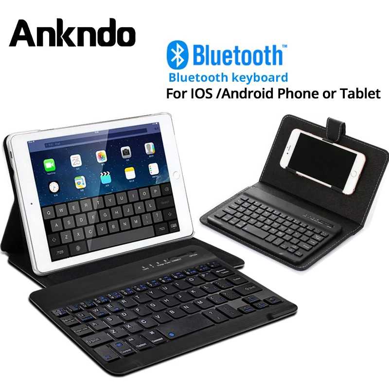 Мини Bluetooth клавиатура ANKNDO для планшетов Ipad Xiaomi беспроводная Apple Android Windows