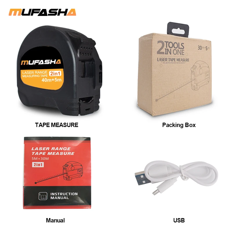 MUFASHA Digital Measuring Tape and Laser Rangefinder 2 in 1 Multifunction Tools | Инструменты