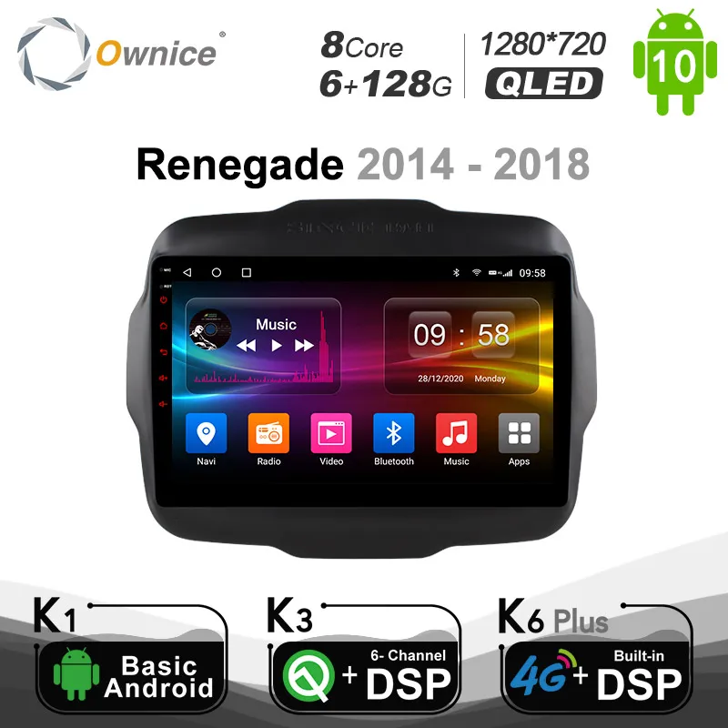 6G + 128G Ownice Android 10 0 Octa Core Для Jeep Renegade 2014 2016 2017 2018 автомобильное радио GPS навигатор