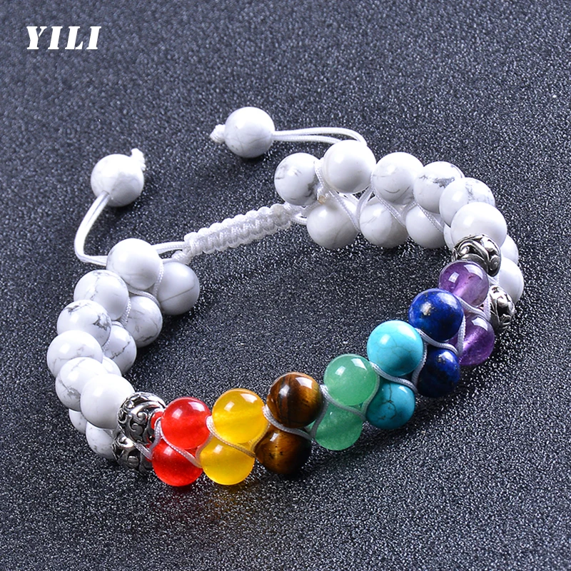 

Браслет в виде чакры с бусинами 8 мм, цвет белый