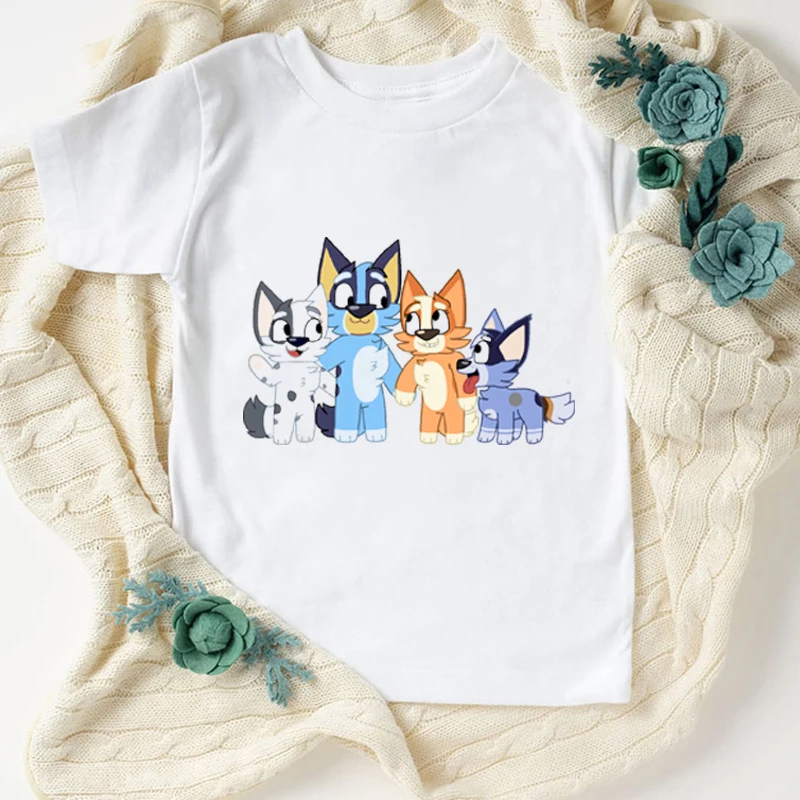 

New hot sale 2021 children's t-shirt fun printing dog graphic boys t shirt summer kids clothes Harajuku girls tshirt tops