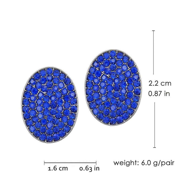 Veyofun Classic Round Full Rhinestone Stud Earrings for Women Fashion Accessories Jewelry Wholesale New