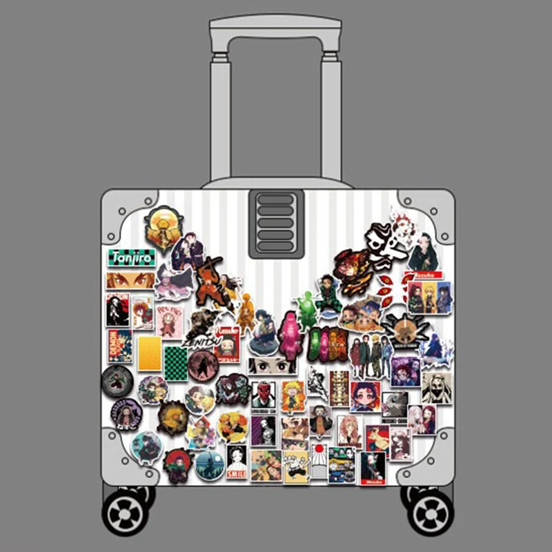 

100 pieces of Demon Slayer cartoon notebook water cup suitcase guitar pvc waterproof decorative stickers