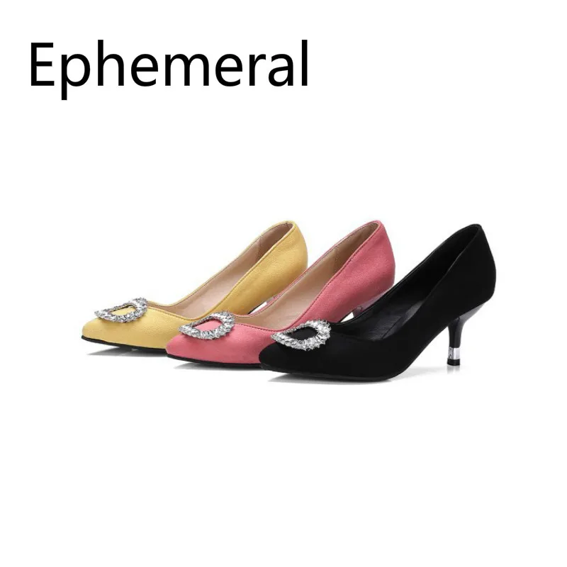 

Women Crystal Pumps Princess Shoes Stilettos Nice Looking Flock Thin Hight Heel Shoes Slip-ons Cute Super Plus Size 17-3 Black