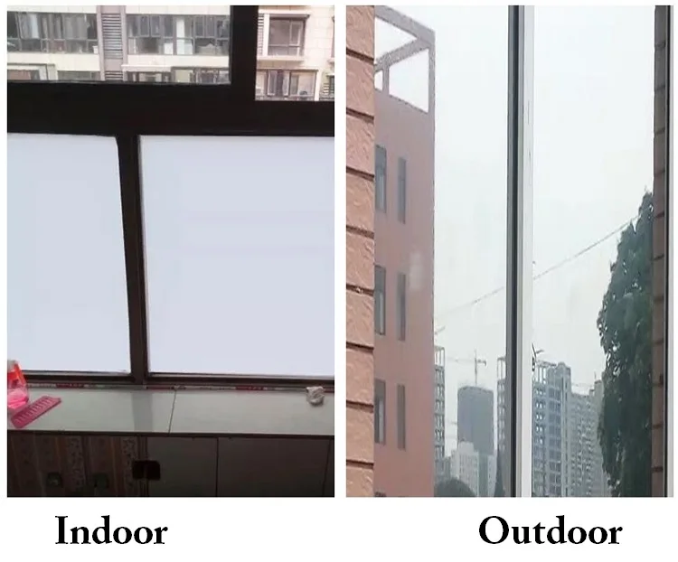 Пленка для окна односторонняя зеркальная матовая стеклянная пленка серебристая