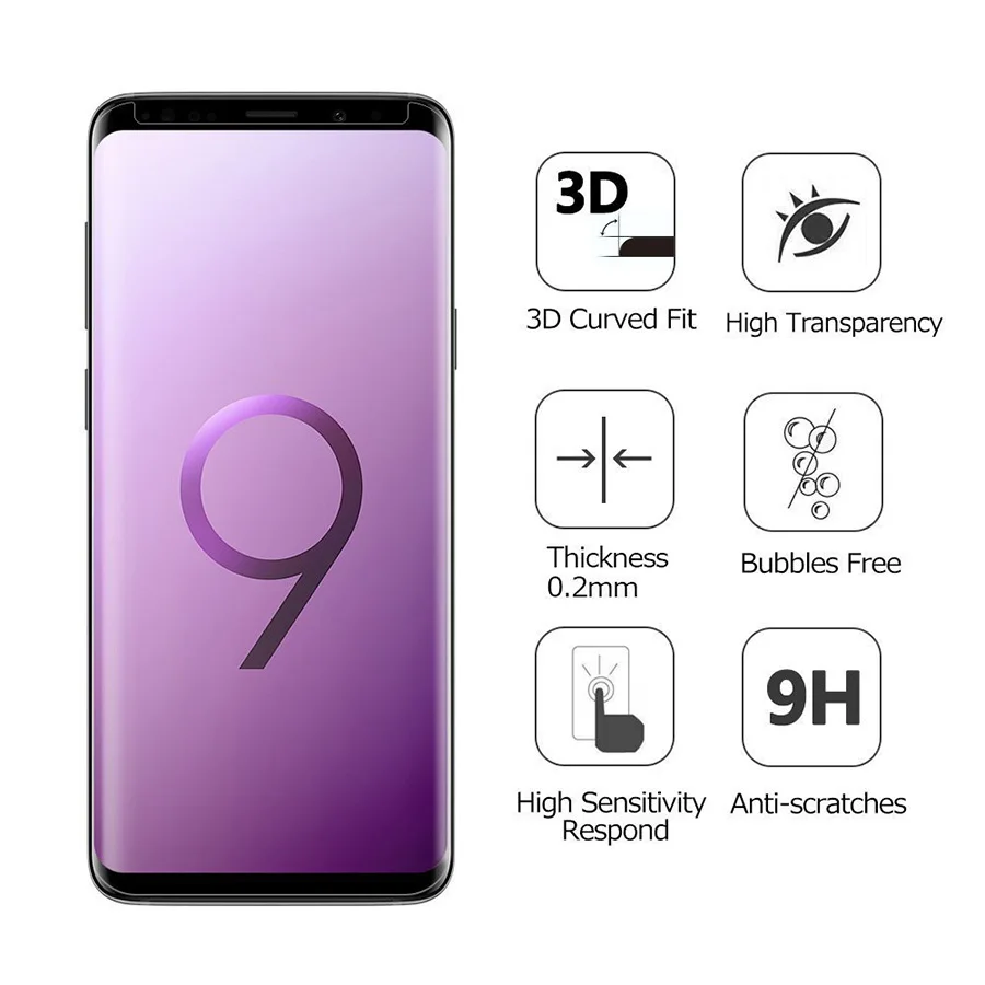 С уровнем твердости 9H закаленное Стекло для samsung Galaxy S8 S9 Plus S 8 9 Note 8 A20 A10 A50 A40 A30 A60 A20e A70 Экран пленка на весь экран Стекло