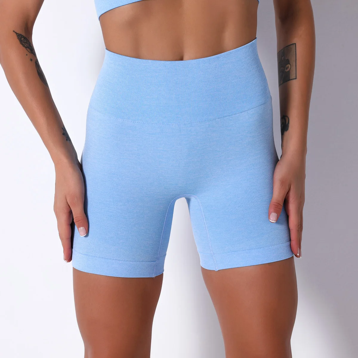 

New 2021 Summer Solid Sexy High Waist Seamless Short Leggings Woman Jogging Pilates Sports Yoga Shorts Push Up Cycling Shorts