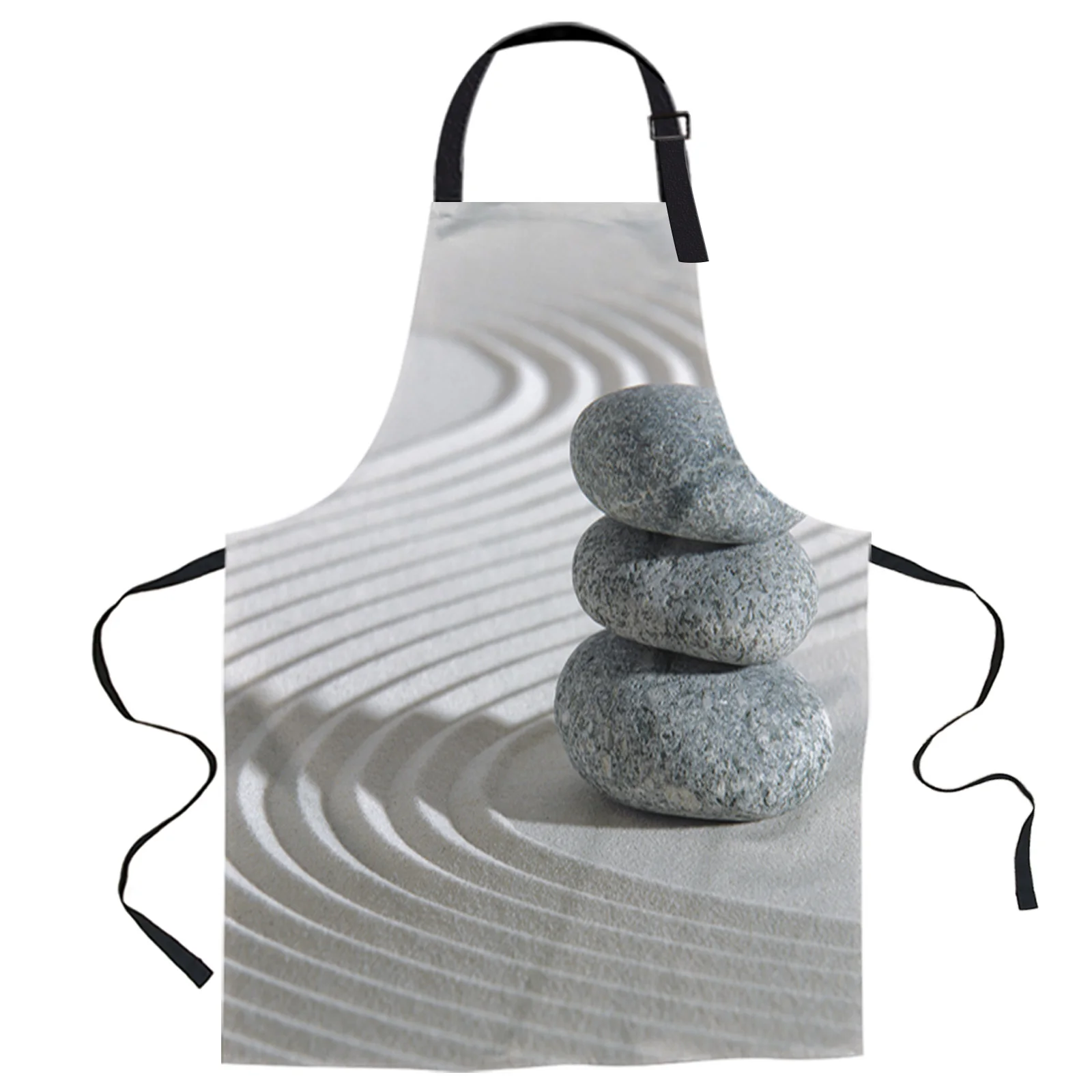 

Zen Stone Printed Kitchen Cooking Baking Aprons Canvas Sleeveless For Women Man Kids Home Delantal Cocina