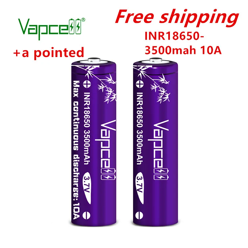 Оригинальный Vapcell INR 18650 3500 мА ч 10 А 3 7 в разрядный литийионный аккумулятор