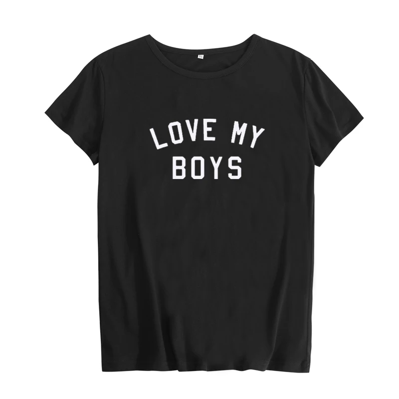 Футболка с надписью Love My Boys хипстерская футболка Mom Harajuku осень 2018 женские модные