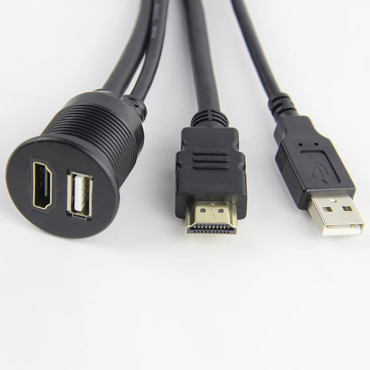 Водонепроницаемый пыленепроницаемый двойной usb 2 0 USB 3 HDMI AUX штекер гнездо круглый