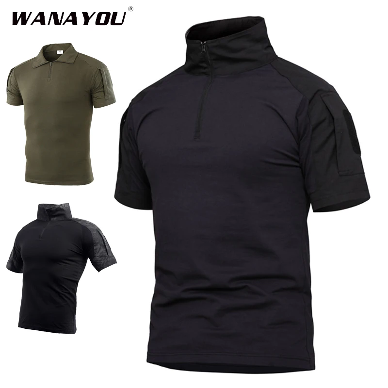 Футболка WANAYOU мужская с коротким рукавом тактическая тренировочная рубашка для