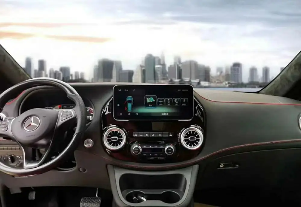 Мультимедийный автомобильный DVD-плеер в стиле Tesla Android 9 0 4 ГБ 64 Гб ПЗУ для Mercedes Benz V